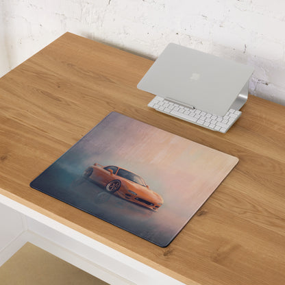 Mazda RX-7 Inspired Competition Orange FD Desk Pad – Ultra-Glide Stitched Edge Gaming Mouse Mat