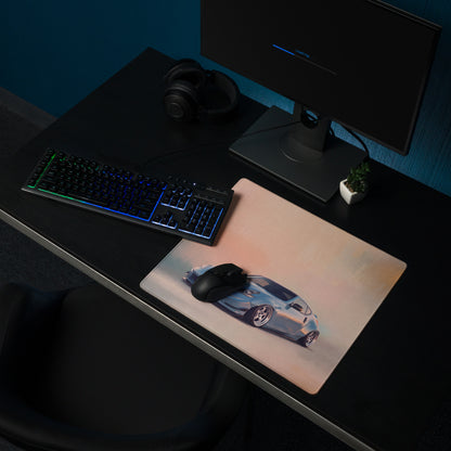 Nissan 370Z Inspired Light Blue Stance Desk Mat – Low-Friction Cloth Setup Mousepad