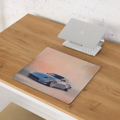 Nissan 370Z Inspired Light Blue Stance Desk Mat – Low-Friction Cloth Setup Mousepad