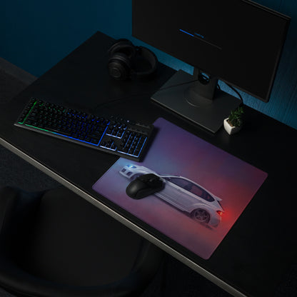Subaru Impreza WRX STI Inspired Aspen White Hatch Desk Pad – Extended Non-Slip PC Mouse Mat