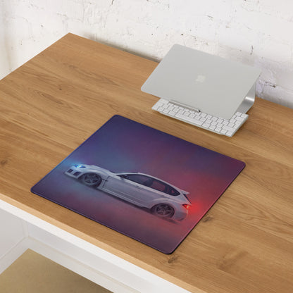 Subaru Impreza WRX STI Inspired Aspen White Hatch Desk Pad – Extended Non-Slip PC Mouse Mat