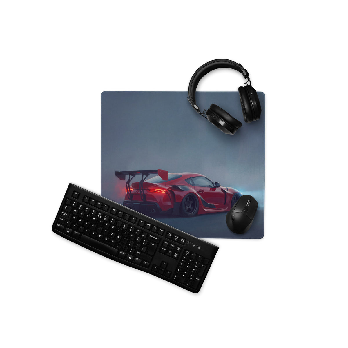 Toyota GR Supra Inspired Renaissance Red GT Wing Desk Mat – High-Precision XL Gaming Mousepad