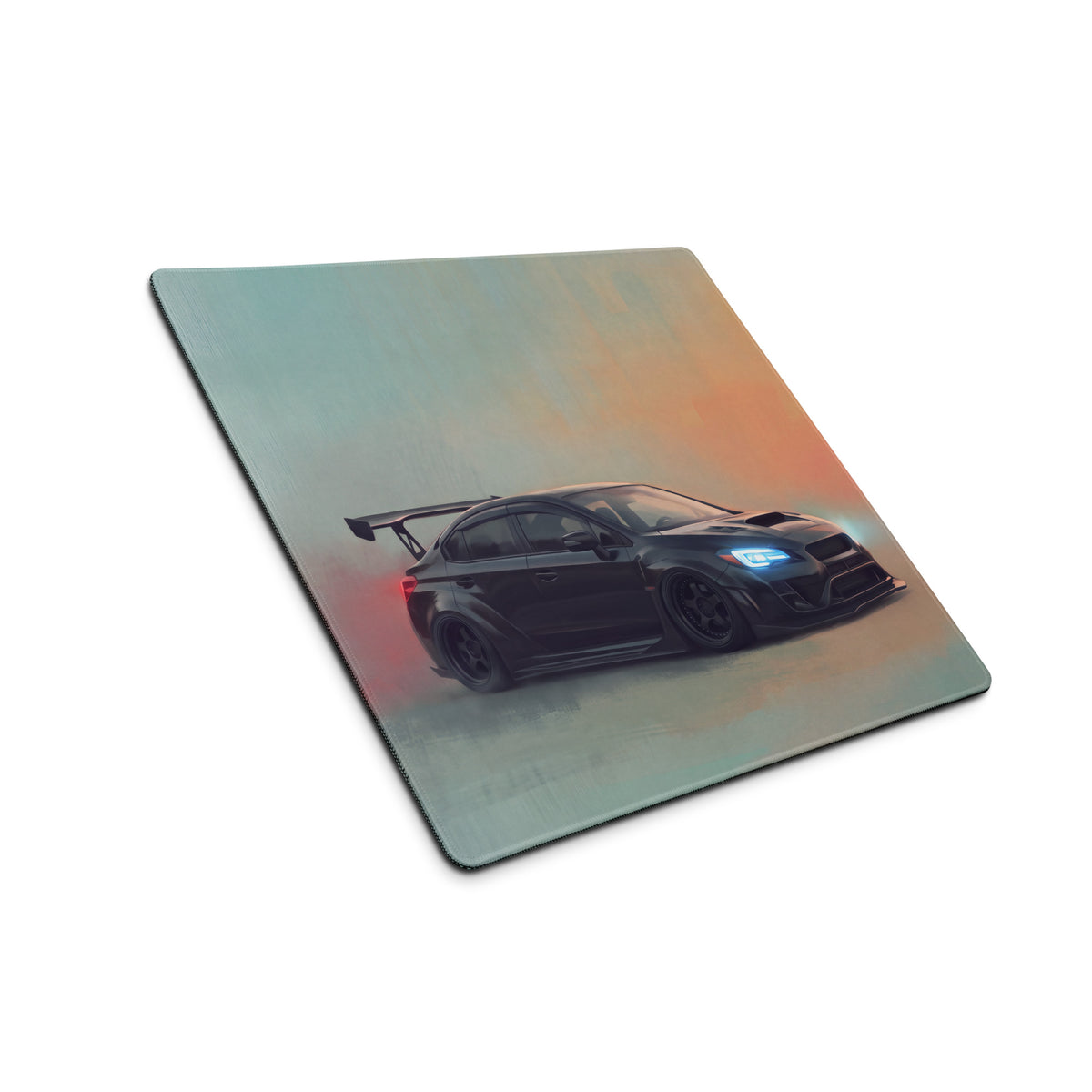 Subaru WRX STI Inspired Crystal Black Widebody Desk Mat – Low-Friction Cloth Setup Mousepad