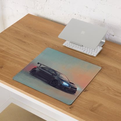Subaru WRX STI Inspired Crystal Black Widebody Desk Mat – Low-Friction Cloth Setup Mousepad