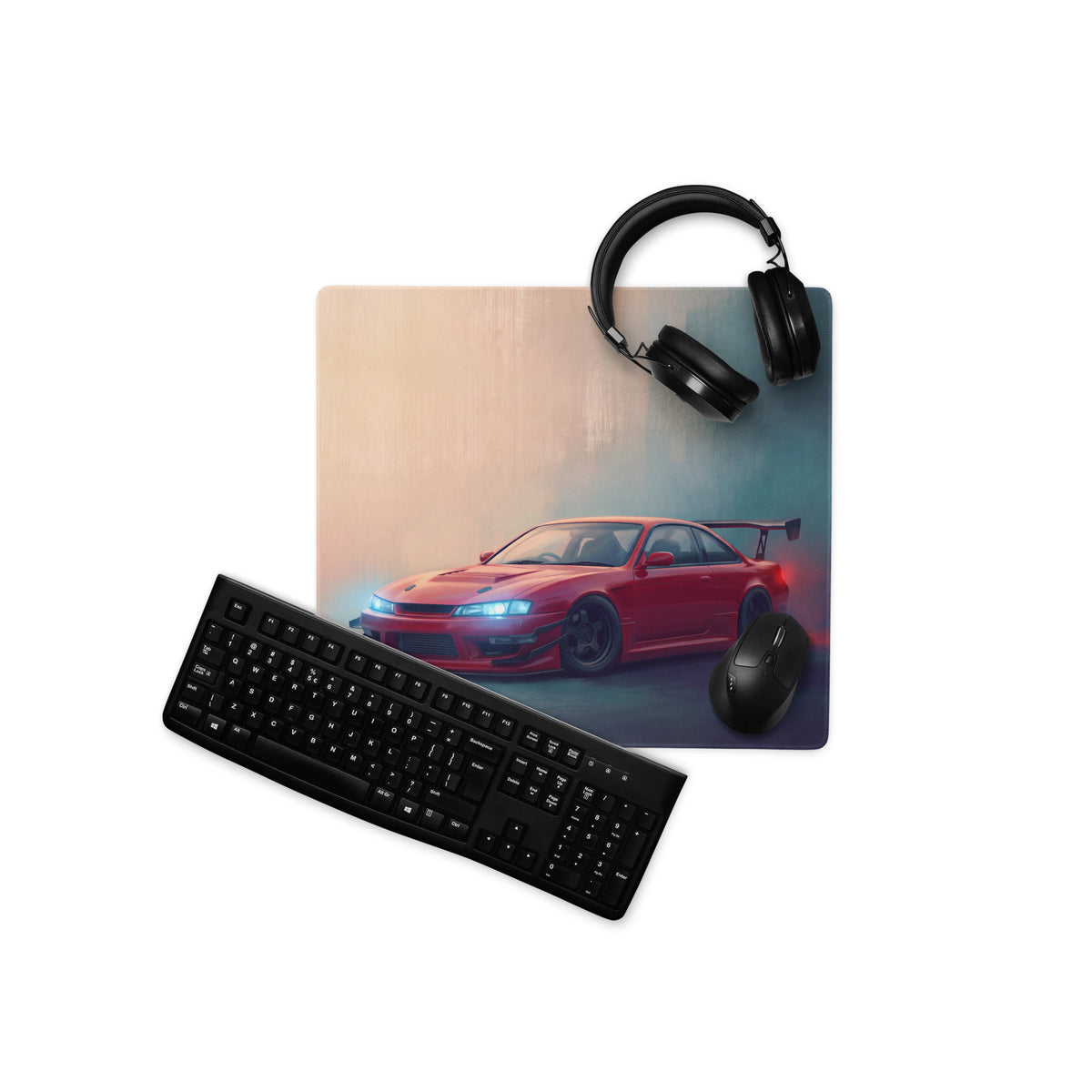 Nissan Silvia Inspired Crimson S14 Kouki Aero Desk Mat – High-Precision XL Gaming Mousepad