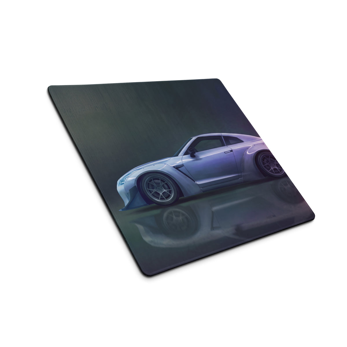 Nissan GT-R Inspired Ultimate Silver Widebody Desk Pad – Ultra-Glide Stitched Edge Gaming Mouse Mat