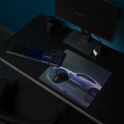 Nissan GT-R Inspired Ultimate Silver Widebody Desk Pad – Ultra-Glide Stitched Edge Gaming Mouse Mat