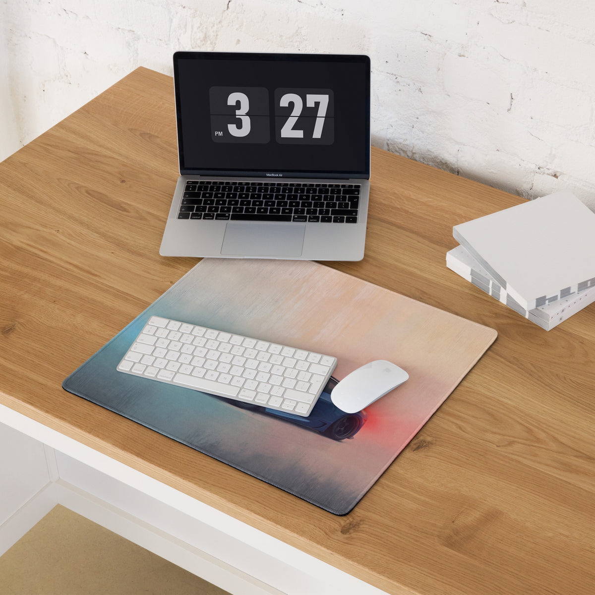 Nissan Z Inspired Seiran Blue Stance Desk Mat – Low-Friction Cloth Setup Mousepad