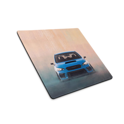 Subaru WRX STI Inspired Hyper Blue Stance Front Desk Pad – Extended Non-Slip PC Mouse Mat