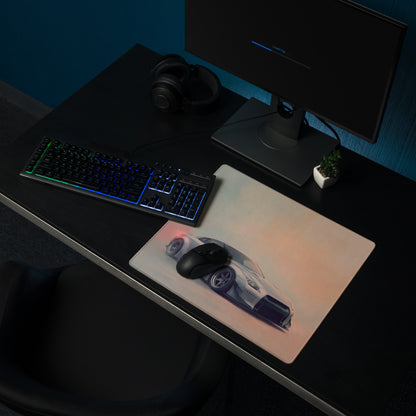 Nissan GT-R Inspired Ultimate Silver Widebody Desk Pad – Extended Non-Slip PC Mouse Mat