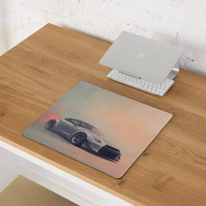 Nissan GT-R Inspired Ultimate Silver Widebody Desk Pad – Extended Non-Slip PC Mouse Mat