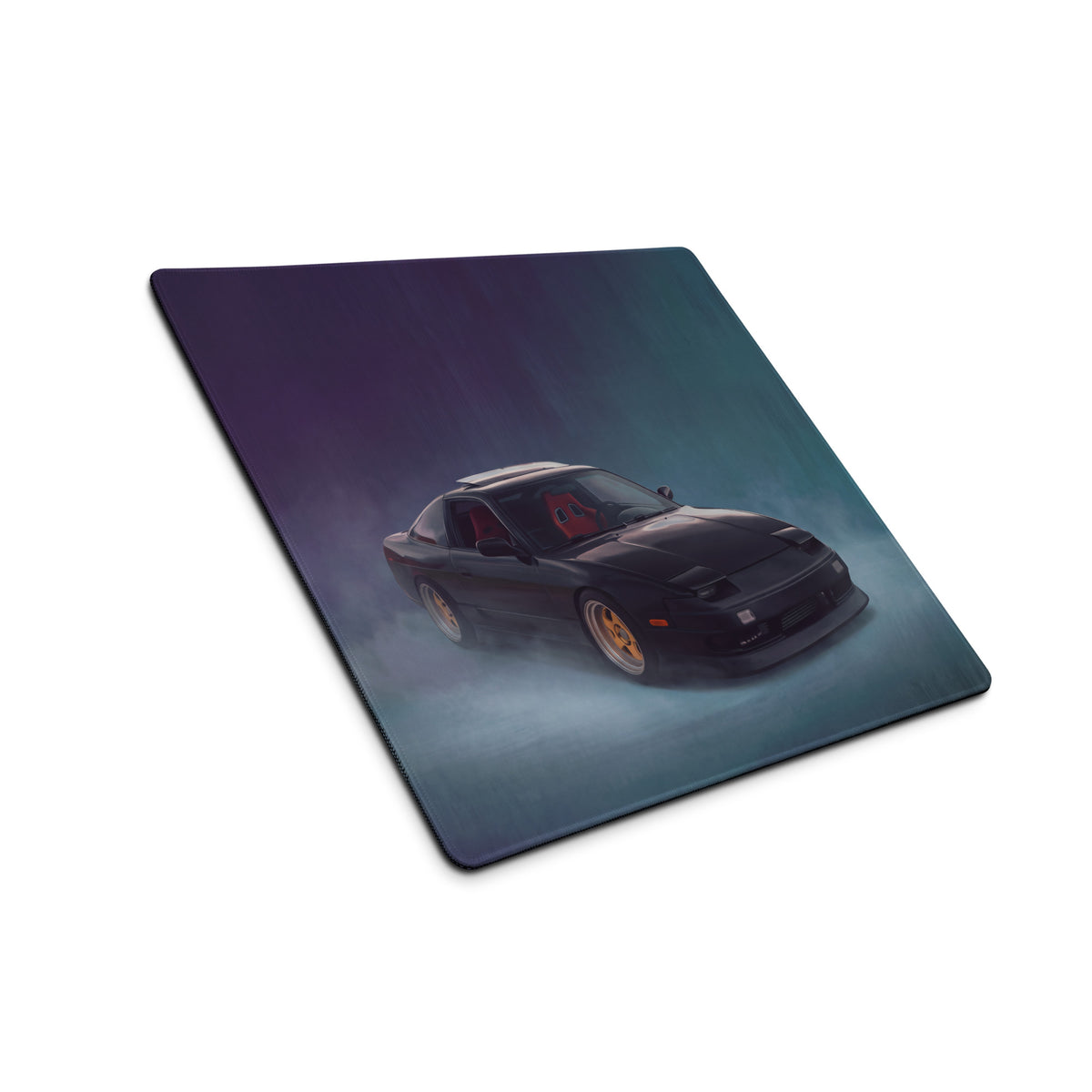 Nissan 180SX Inspired Midnight Stealth Pop-Up Desk Pad – Ultra-Glide Stitched Edge Gaming Mouse Mat