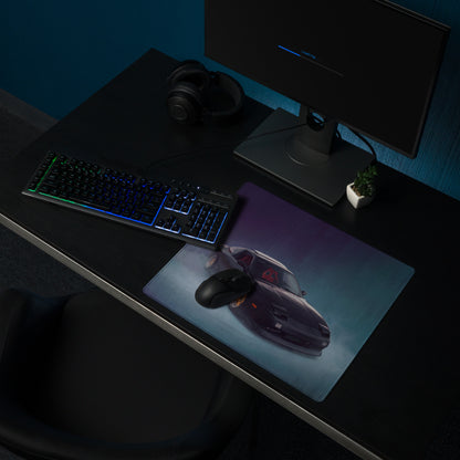 Nissan 180SX Inspired Midnight Stealth Pop-Up Desk Pad – Ultra-Glide Stitched Edge Gaming Mouse Mat