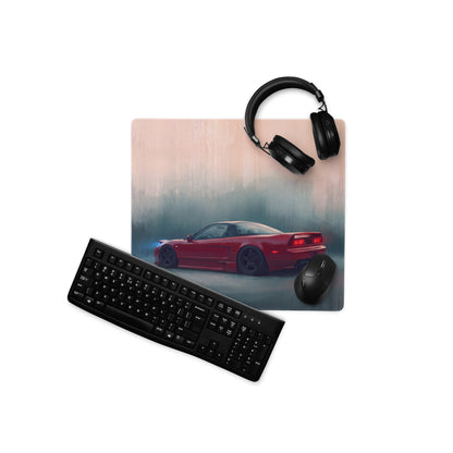 Honda NSX Inspired Formula Red Rear Profile Desk Mat – Low-Friction Cloth Setup Mousepad