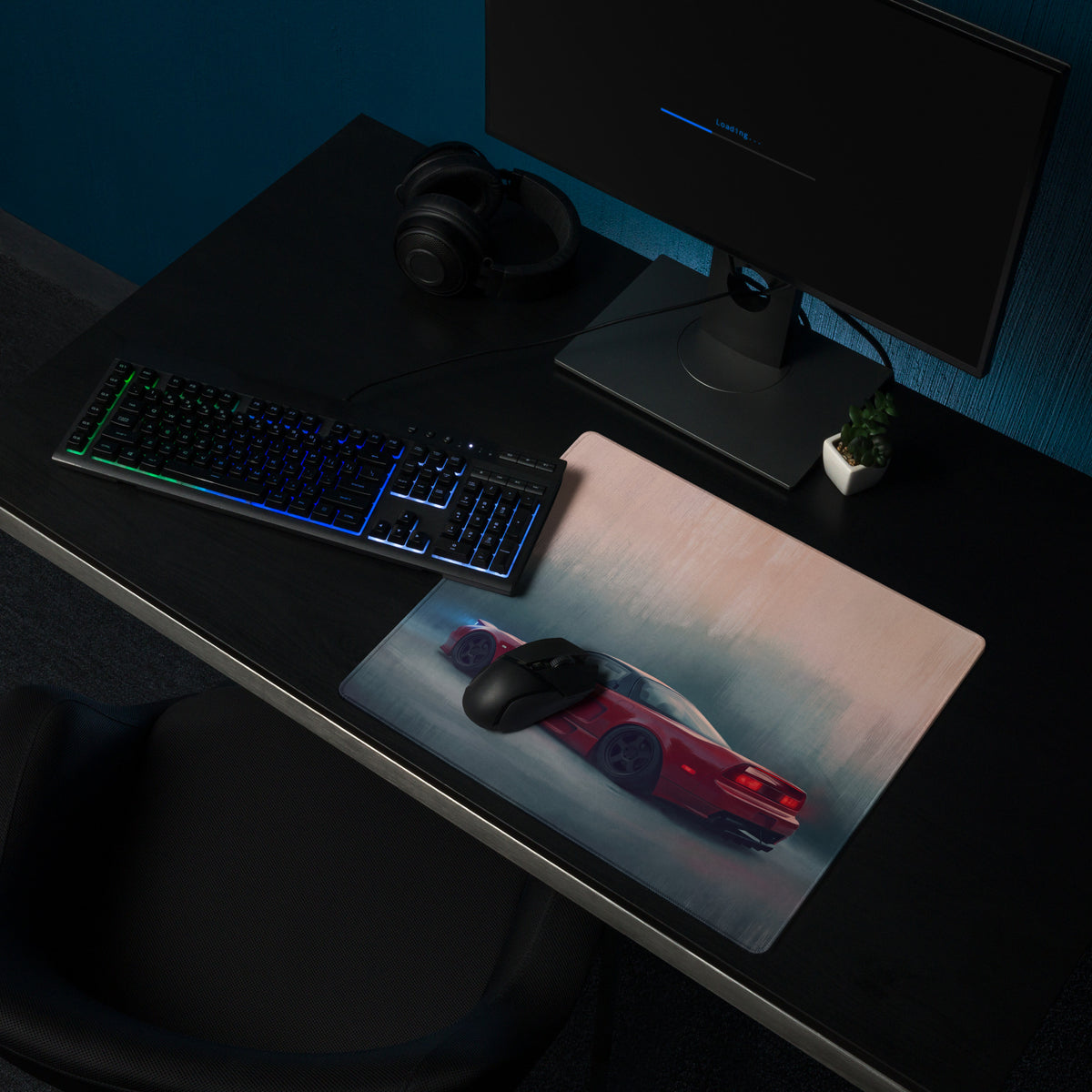 Honda NSX Inspired Formula Red Rear Profile Desk Mat – Low-Friction Cloth Setup Mousepad