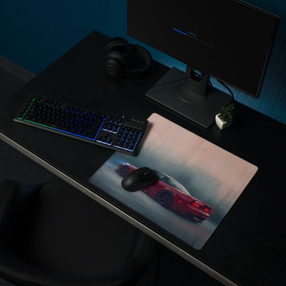 Honda NSX Inspired Formula Red Rear Profile Desk Mat – Low-Friction Cloth Setup Mousepad