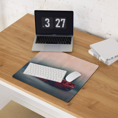 Honda NSX Inspired Formula Red Rear Profile Desk Mat – Low-Friction Cloth Setup Mousepad