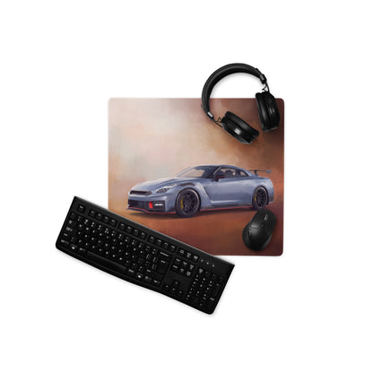 Nissan GT-R Inspired Nismo Stealth Gray Track Desk Mat – High-Precision XL Gaming Mousepad