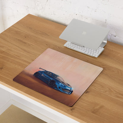 Subaru BRZ Inspired World Rally Blue GT Wing Desk Pad – Ultra-Glide Stitched Edge Gaming Mouse Mat