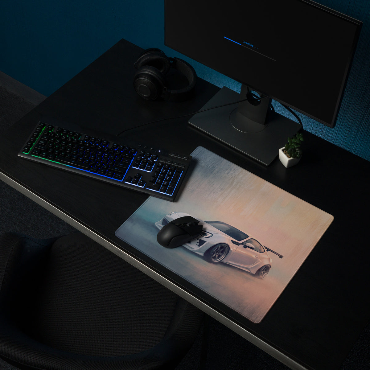 Toyota 86 Inspired Halo White Widebody GT Wing Desk Pad – Extended Non-Slip PC Mouse Mat