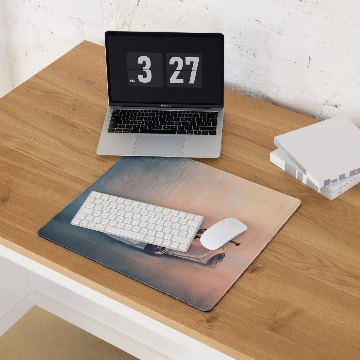 Toyota 86 Inspired Halo White Widebody GT Wing Desk Pad – Extended Non-Slip PC Mouse Mat