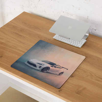 Toyota 86 Inspired Halo White Widebody GT Wing Desk Pad – Extended Non-Slip PC Mouse Mat