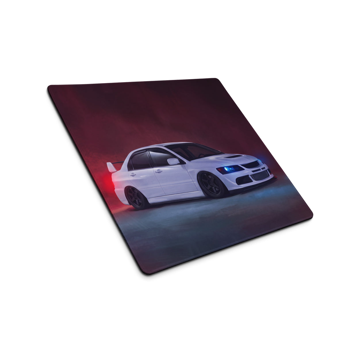 Mitsubishi Lancer Evolution Inspired Pure White Evo IX Side Profile Desk Mat – High-Precision XL Gaming Mousepad