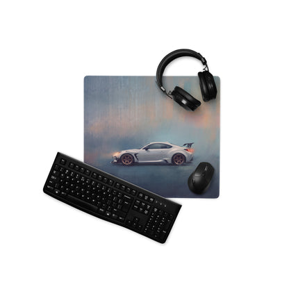 Toyota GR86 Inspired Halo White Bronze Rim Profile Desk Mat – Low-Friction Cloth Setup Mousepad