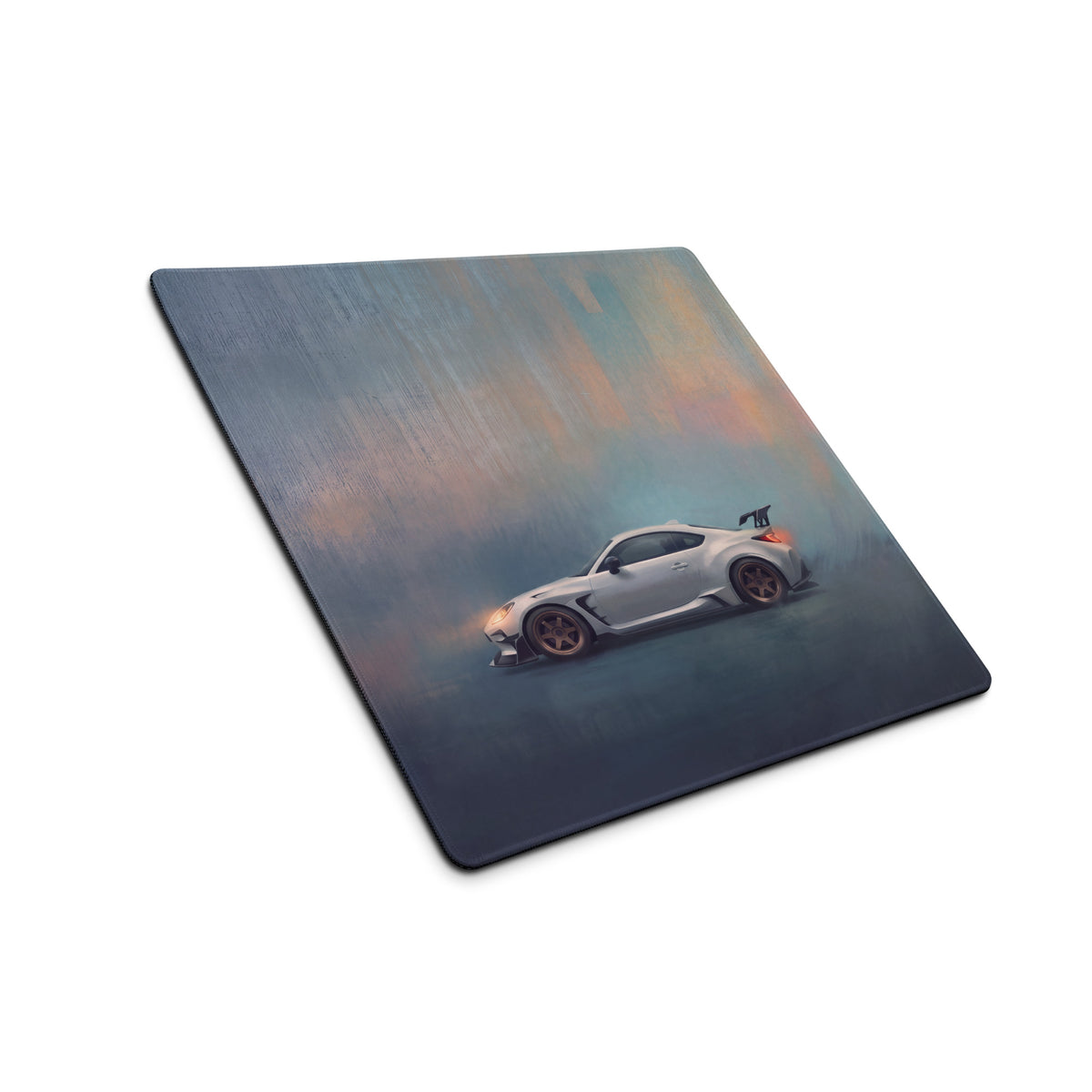 Toyota GR86 Inspired Halo White Bronze Rim Profile Desk Mat – Low-Friction Cloth Setup Mousepad