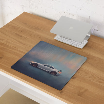 Toyota GR86 Inspired Halo White Bronze Rim Profile Desk Mat – Low-Friction Cloth Setup Mousepad