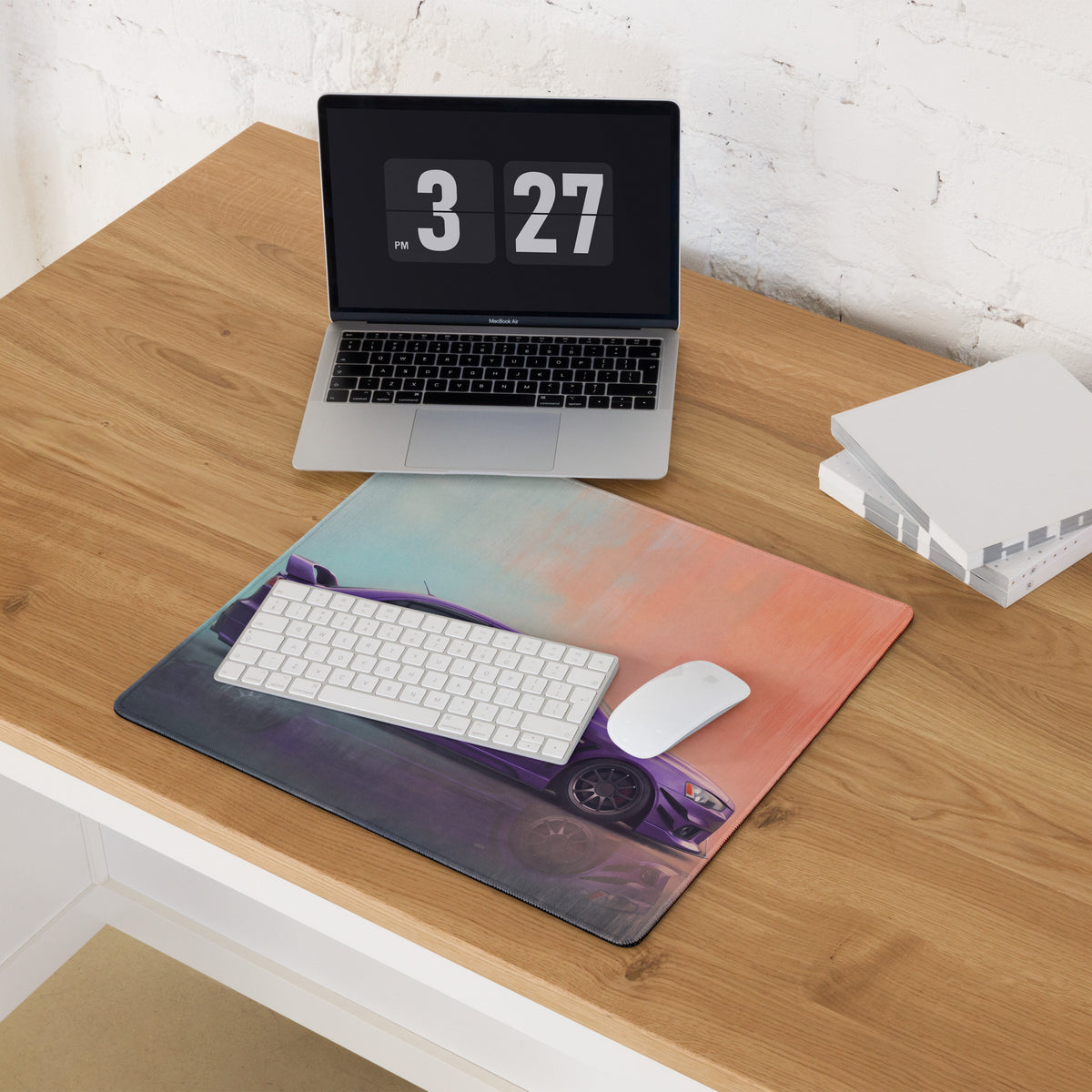 Mitsubishi Lancer Evolution Inspired Midnight Purple Evo X Desk Pad – Extended Non-Slip PC Mouse Mat