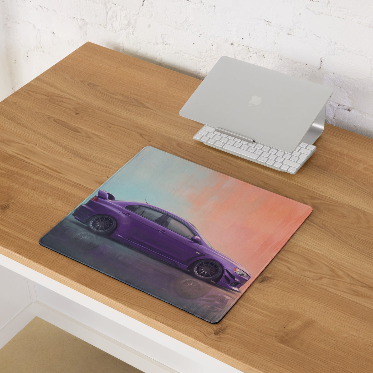 Mitsubishi Lancer Evolution Inspired Midnight Purple Evo X Desk Pad – Extended Non-Slip PC Mouse Mat