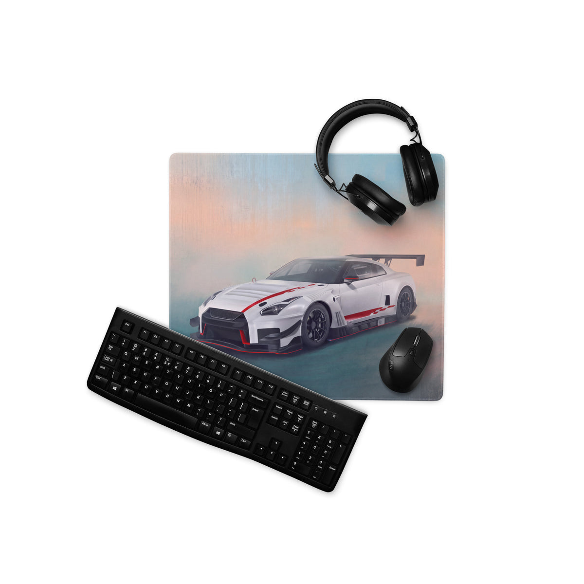 Nissan GT-R Inspired White Nismo GT3 Aero Desk Mat – High-Precision XL Gaming Mousepad
