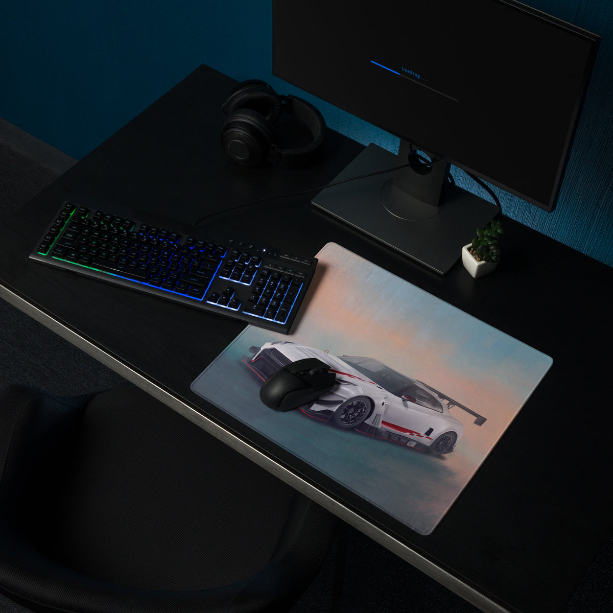 Nissan GT-R Inspired White Nismo GT3 Aero Desk Mat – High-Precision XL Gaming Mousepad