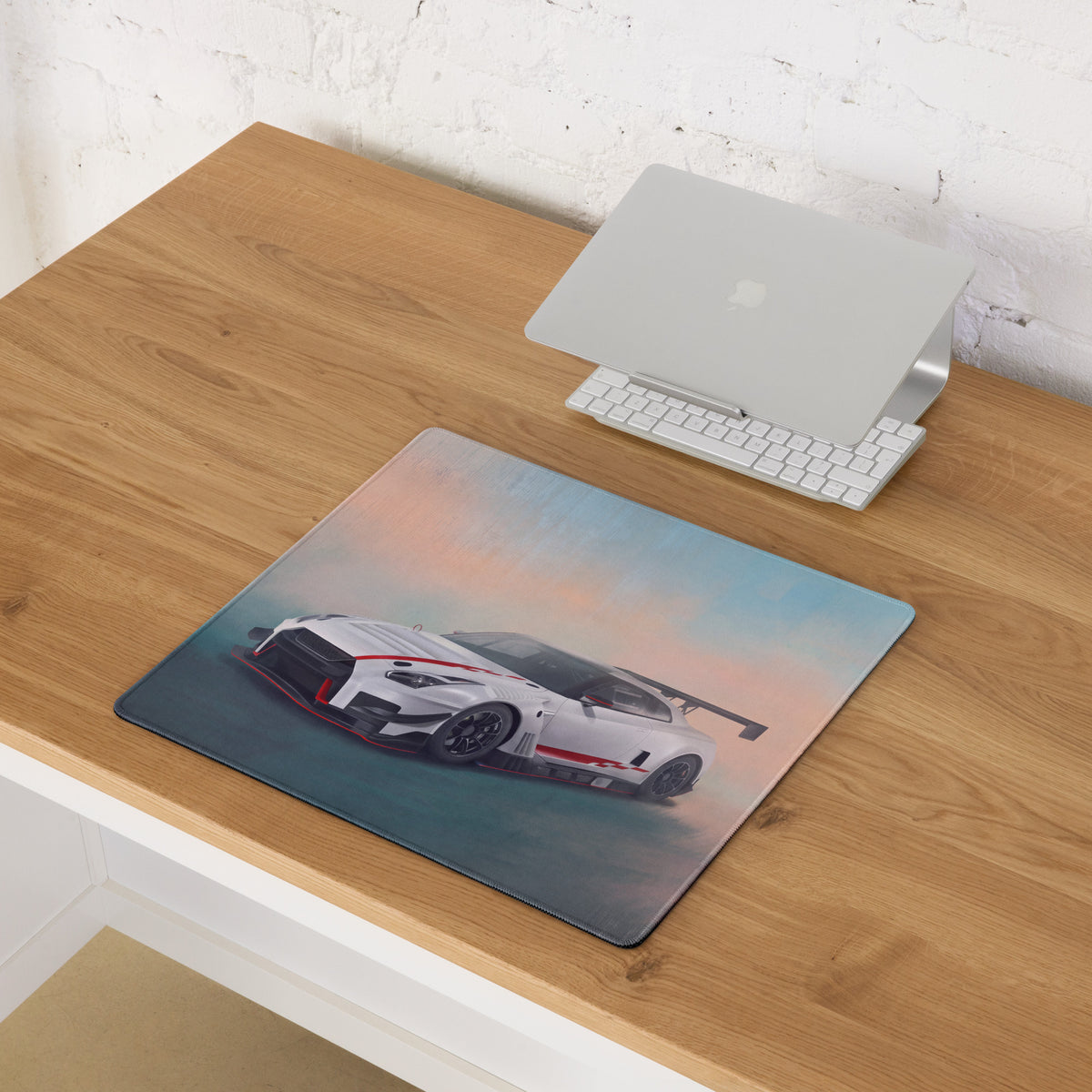 Nissan GT-R Inspired White Nismo GT3 Aero Desk Mat – High-Precision XL Gaming Mousepad