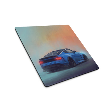 Nissan Z Inspired Seiran Blue Rear Profile Desk Pad – Ultra-Glide Stitched Edge Gaming Mouse Mat