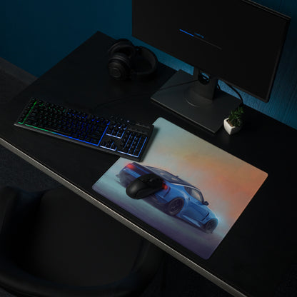 Nissan Z Inspired Seiran Blue Rear Profile Desk Pad – Ultra-Glide Stitched Edge Gaming Mouse Mat