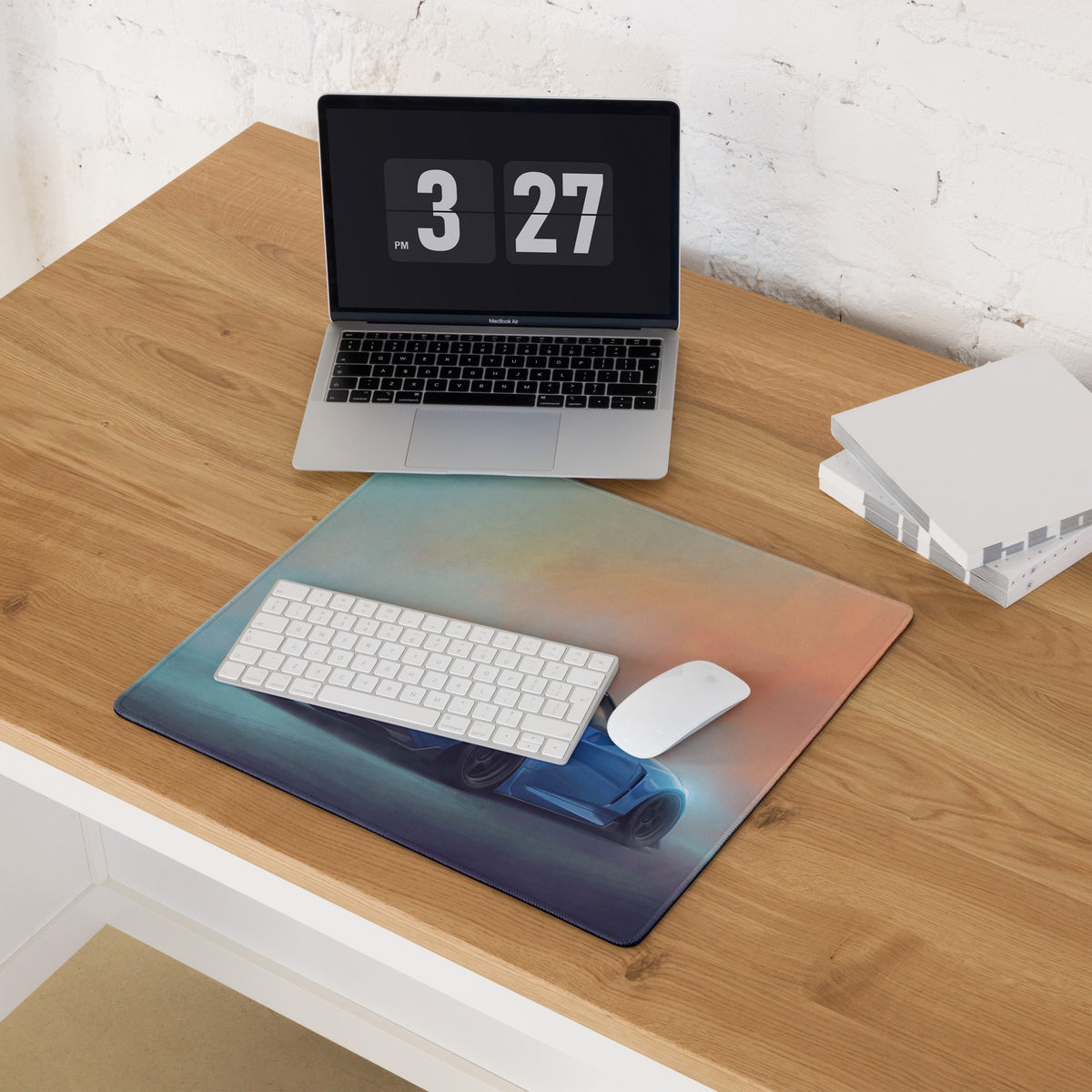 Nissan Z Inspired Seiran Blue Rear Profile Desk Pad – Ultra-Glide Stitched Edge Gaming Mouse Mat