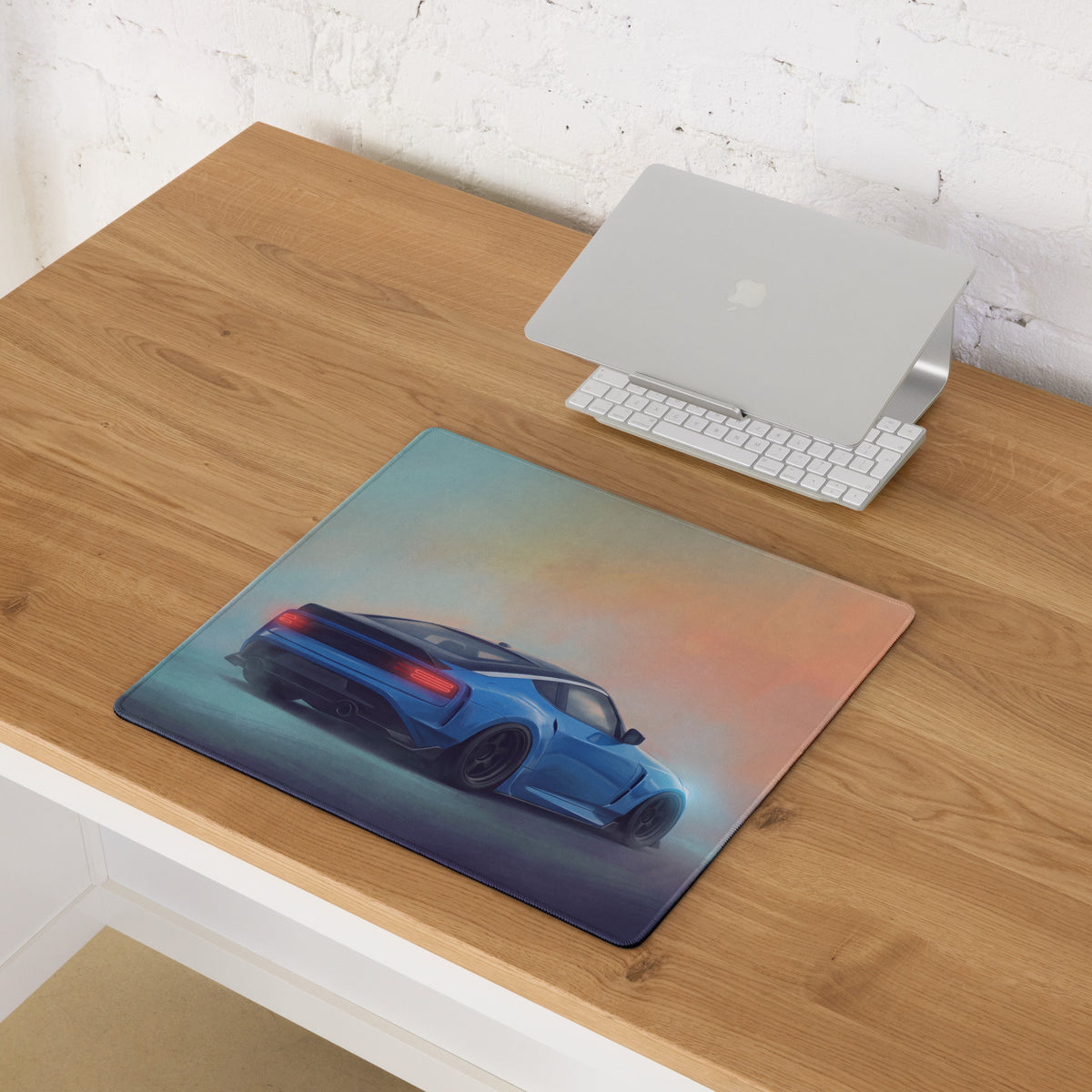 Nissan Z Inspired Seiran Blue Rear Profile Desk Pad – Ultra-Glide Stitched Edge Gaming Mouse Mat