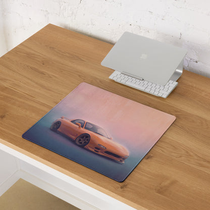 Mazda RX-7 Inspired Competition Orange FD Desk Pad – Extended Non-Slip PC Mouse Mat