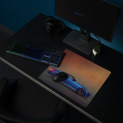 Nissan Z Inspired Seiran Blue Coupe Desk Mat – Low-Friction Cloth Setup Mousepad