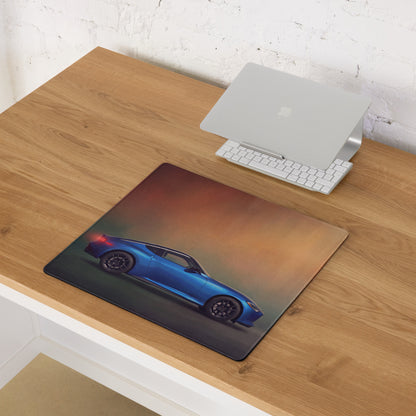 Nissan Z Inspired Seiran Blue Coupe Desk Mat – Low-Friction Cloth Setup Mousepad