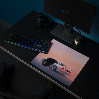 Nissan Silvia Inspired Pearl White S14 Zenki Desk Mat – High-Precision XL Gaming Mousepad