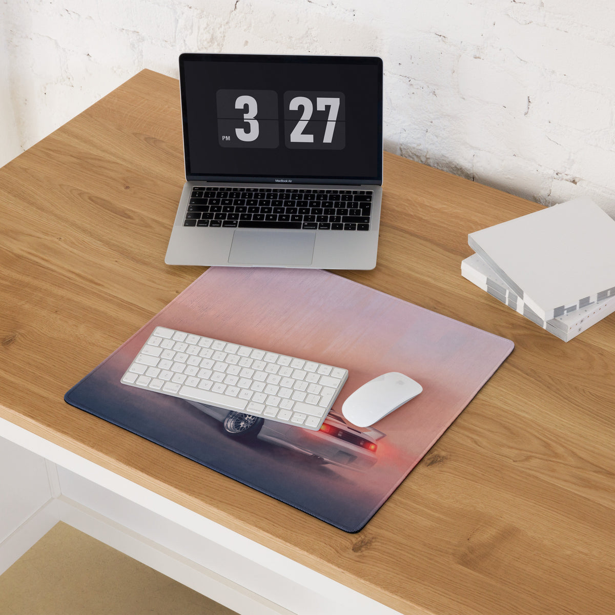 Nissan Silvia Inspired Pearl White S14 Zenki Desk Mat – High-Precision XL Gaming Mousepad