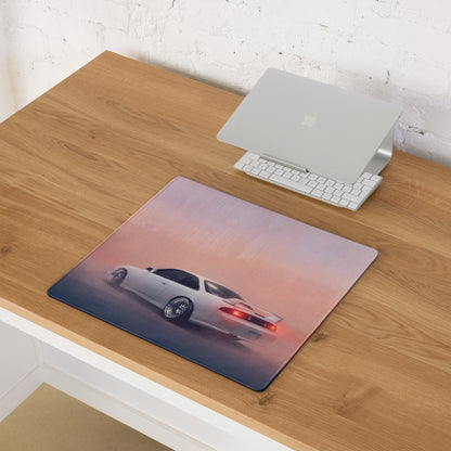 Nissan Silvia Inspired Pearl White S14 Zenki Desk Mat – High-Precision XL Gaming Mousepad