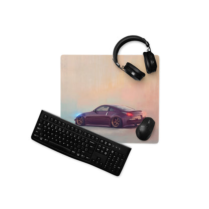 Nissan 350Z Inspired Deep Purple Bronze Rim Desk Pad – Extended Non-Slip PC Mouse Mat
