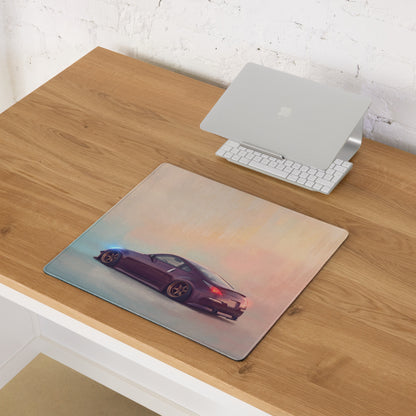 Nissan 350Z Inspired Deep Purple Bronze Rim Desk Pad – Extended Non-Slip PC Mouse Mat