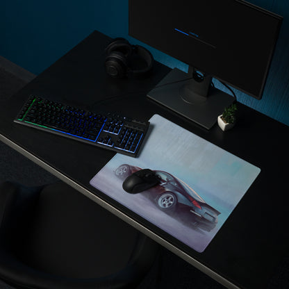 Nissan 350Z Inspired Midnight Black Stance Rear Desk Pad – Ultra-Glide Stitched Edge Gaming Mouse Mat