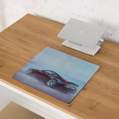 Nissan 350Z Inspired Midnight Black Stance Rear Desk Pad – Ultra-Glide Stitched Edge Gaming Mouse Mat