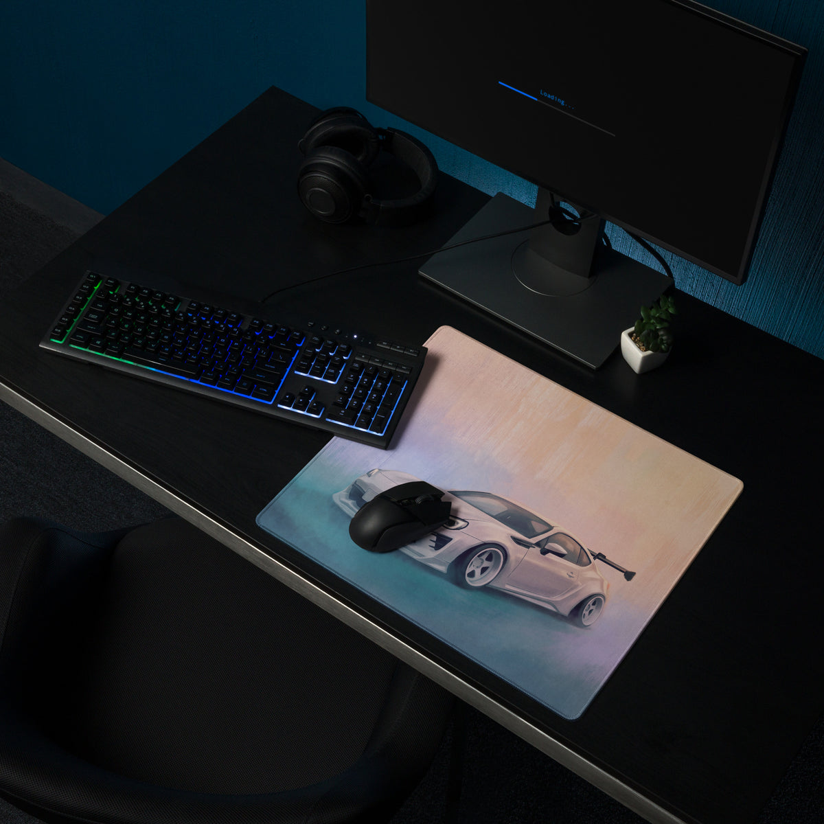 Toyota 86 Inspired Halo White Widebody GT Wing Desk Pad – Extended Non-Slip PC Mouse Mat